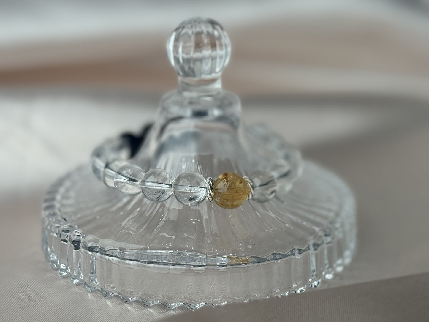 Gemini✖️Yellow Fluorite Quartz Stretch-Beaded Bracelet