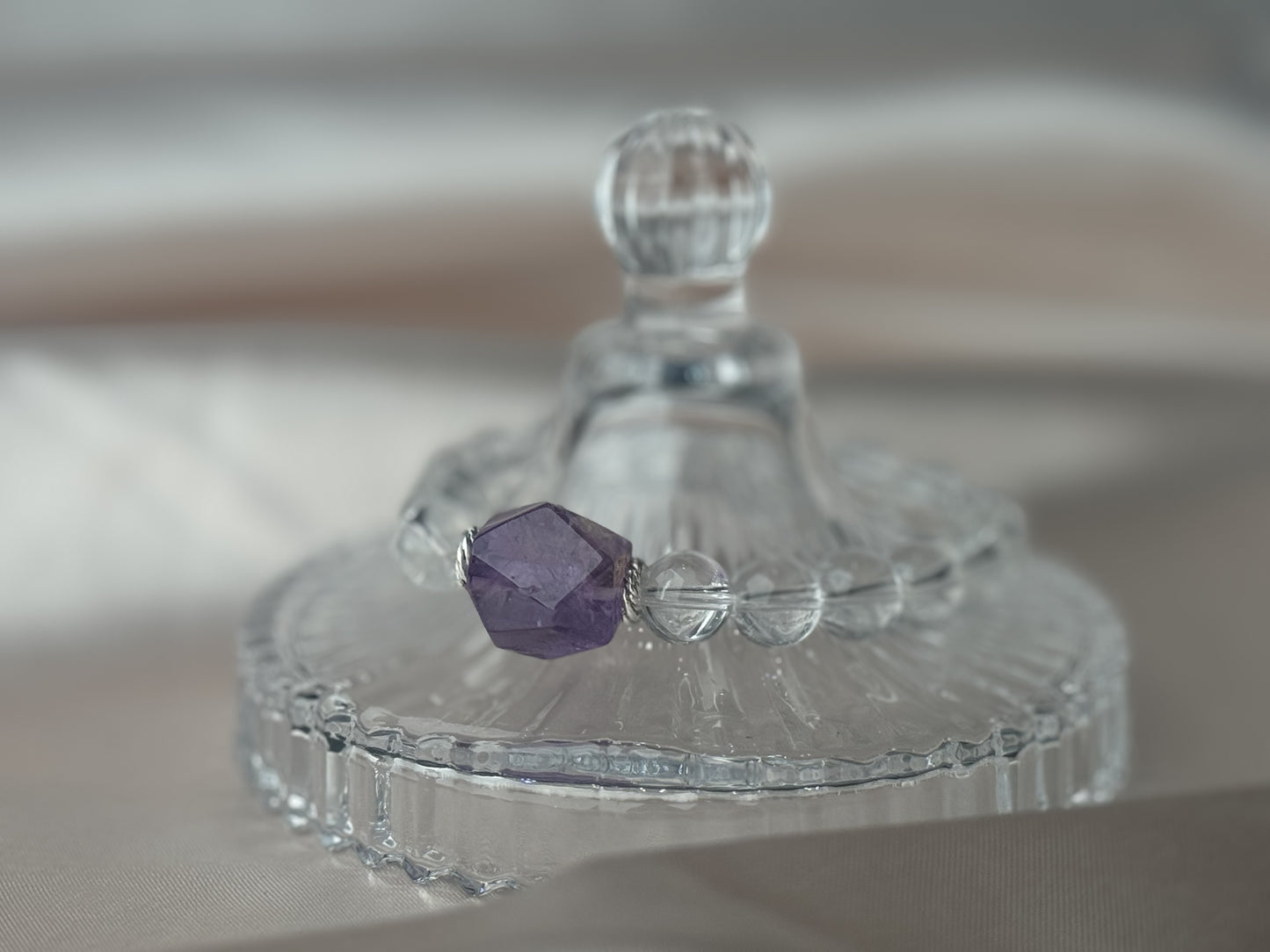 Pisces✖️Amethyst Quartz Stretch-Beaded Bracelet