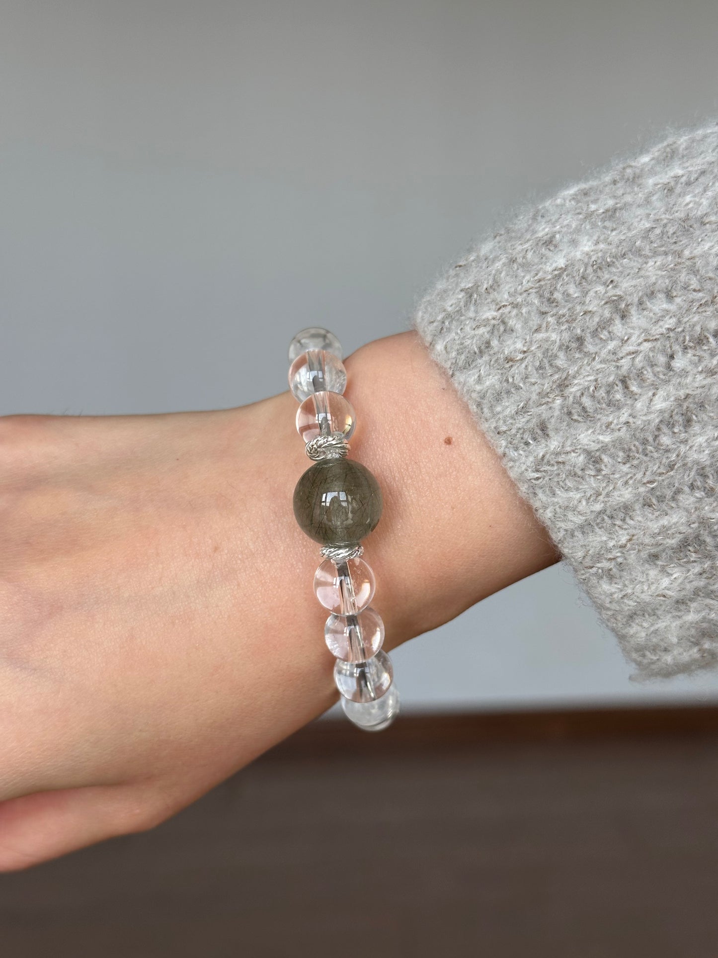 Capricorn✖️Green Rutilated Quartz Stretch-Beaded Bracelet