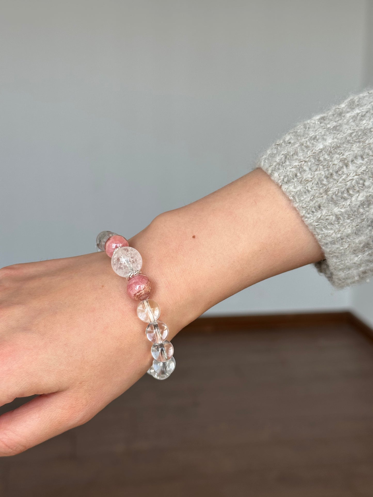 Libra ✖️Rhodochrosite Stretch-beaded Bracelet