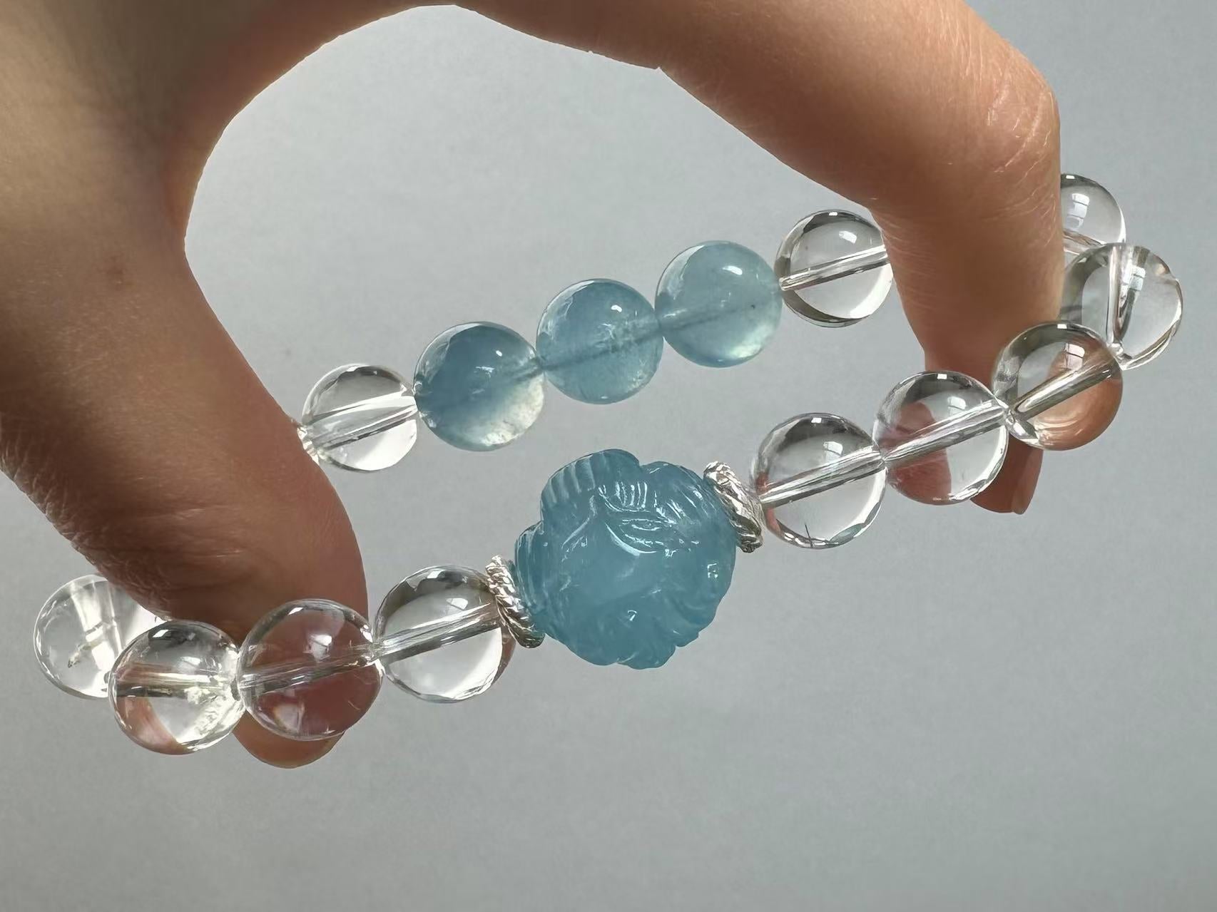 Taurus✖️Aquamarine Stretch-Beaded Bracelet