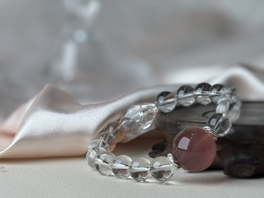Leo✖️ Natural Strawberry Quartz Stretch-beaded Bracelet