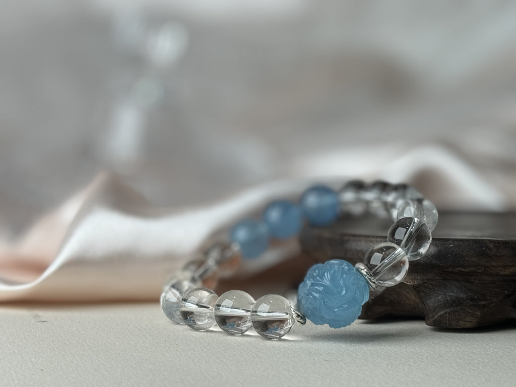 Taurus✖️Aquamarine Stretch-Beaded Bracelet
