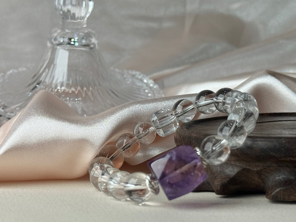 Pisces✖️Amethyst Quartz Stretch-Beaded Bracelet
