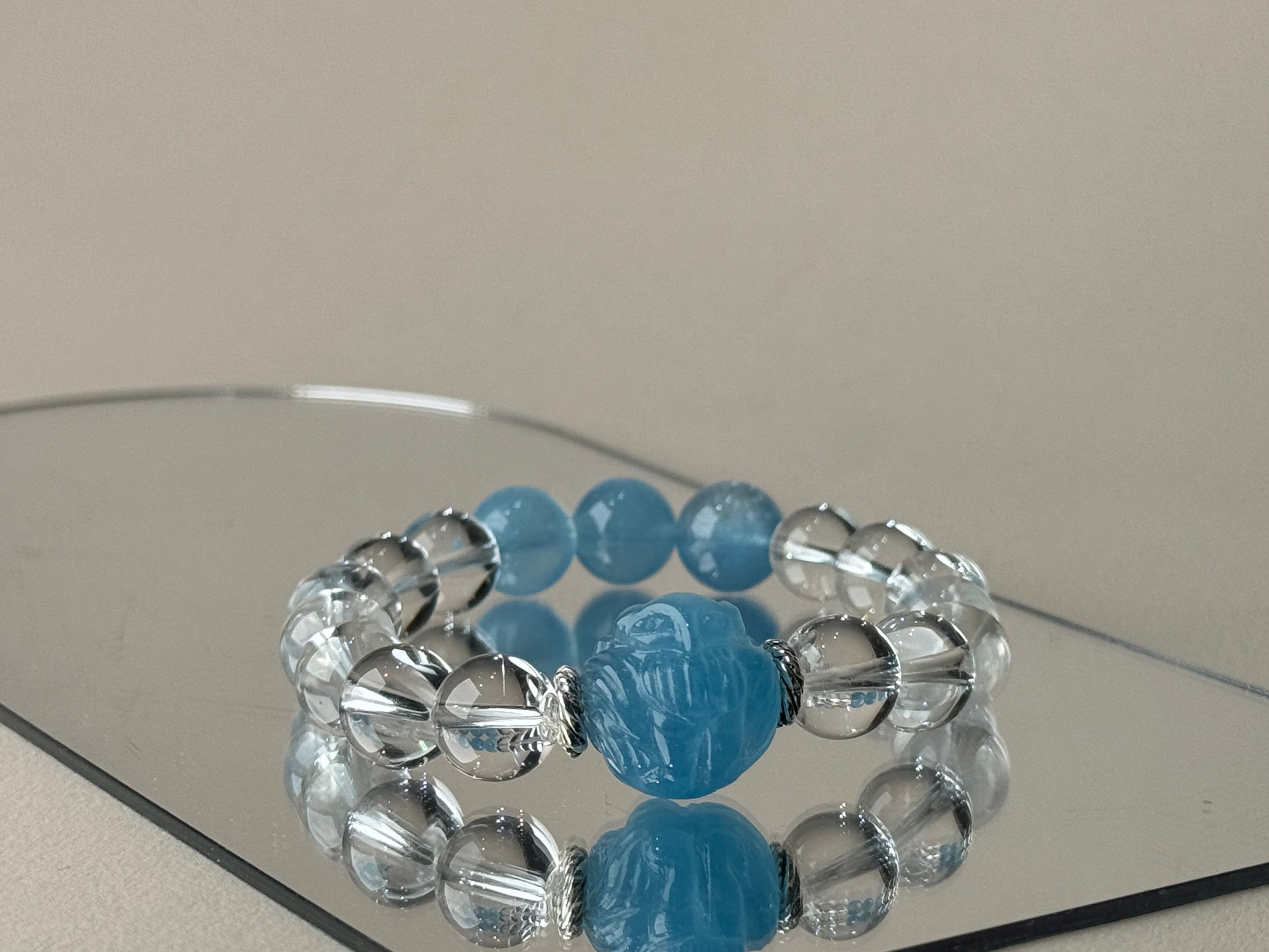 Taurus✖️Aquamarine Stretch-Beaded Bracelet