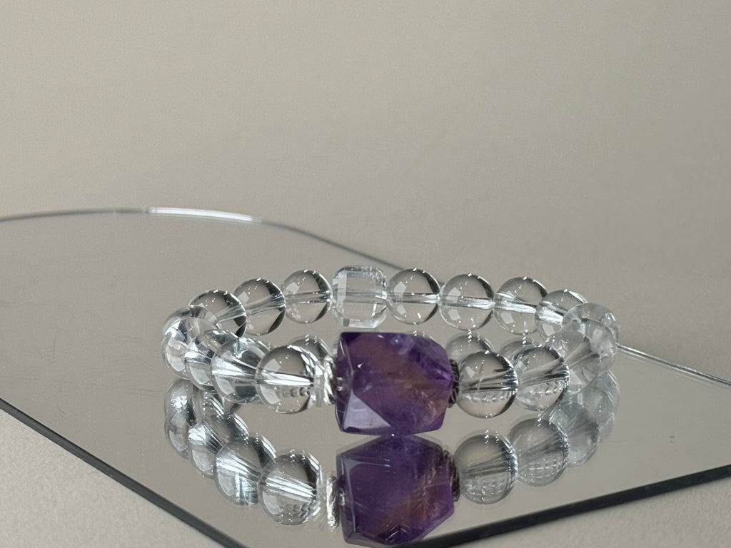 Pisces✖️Amethyst Quartz Stretch-Beaded Bracelet