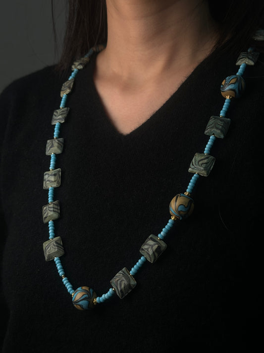 Blush Cloud Oriental Liuli Glass Necklace