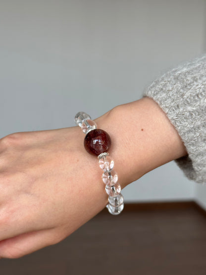 Scorpio✖️Red Hematoid Quartz Stretch-beaded Bracelet
