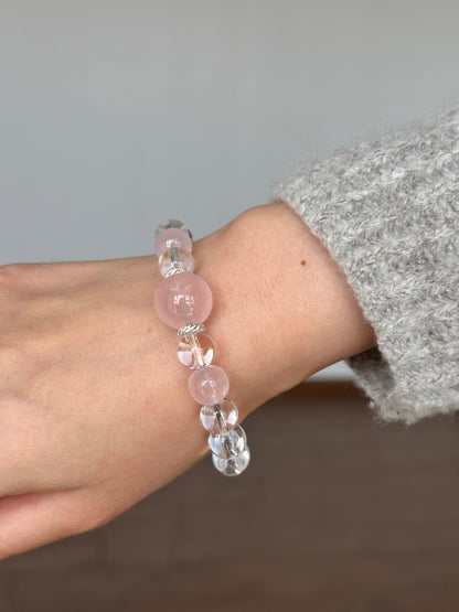 Cancer✖️Rose Quartz Stretch-Beaded Bracelet