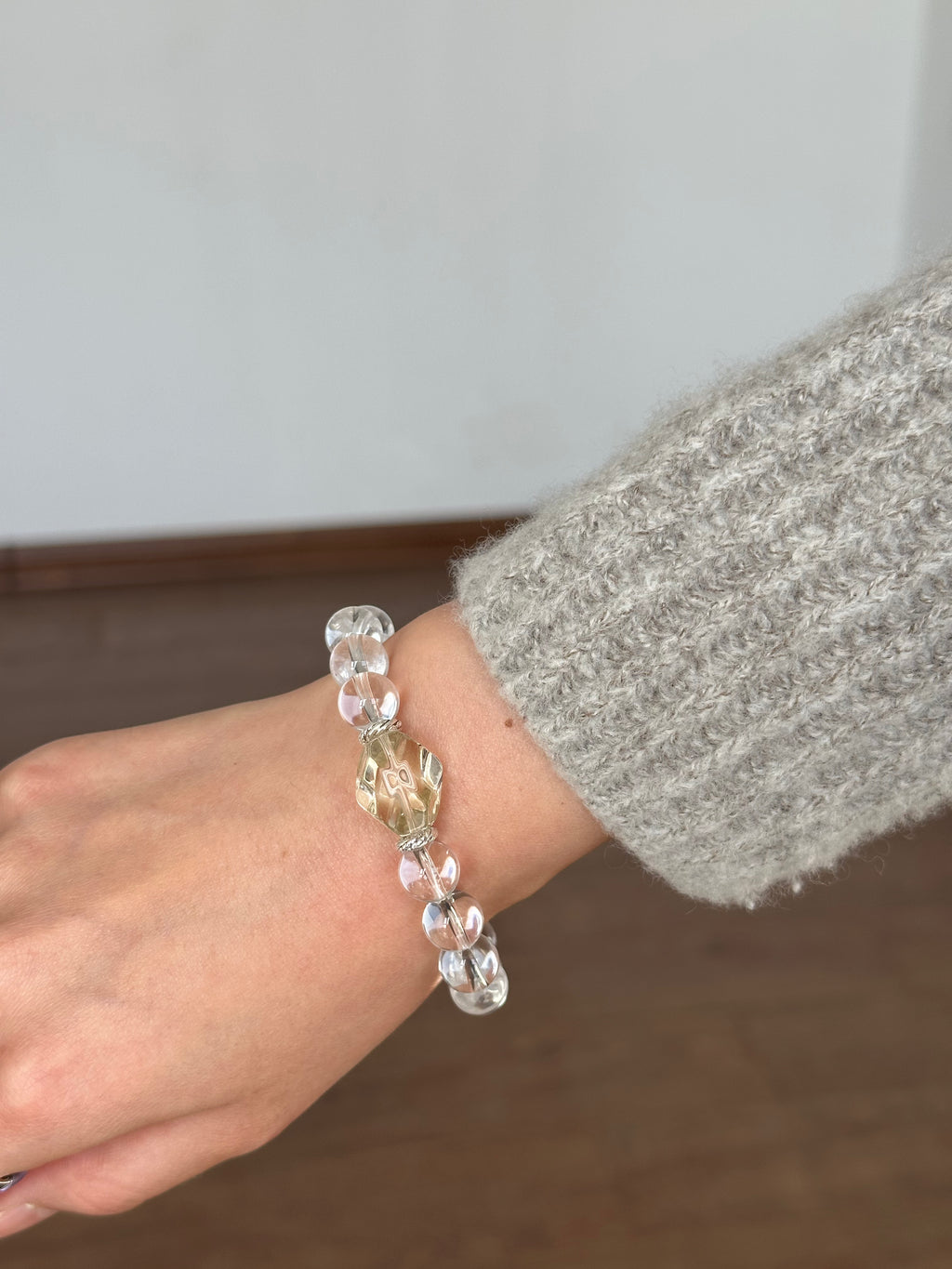 Aries✖️Citrine Rock Crystal Quartz Stretch-Beaded Bracelet
