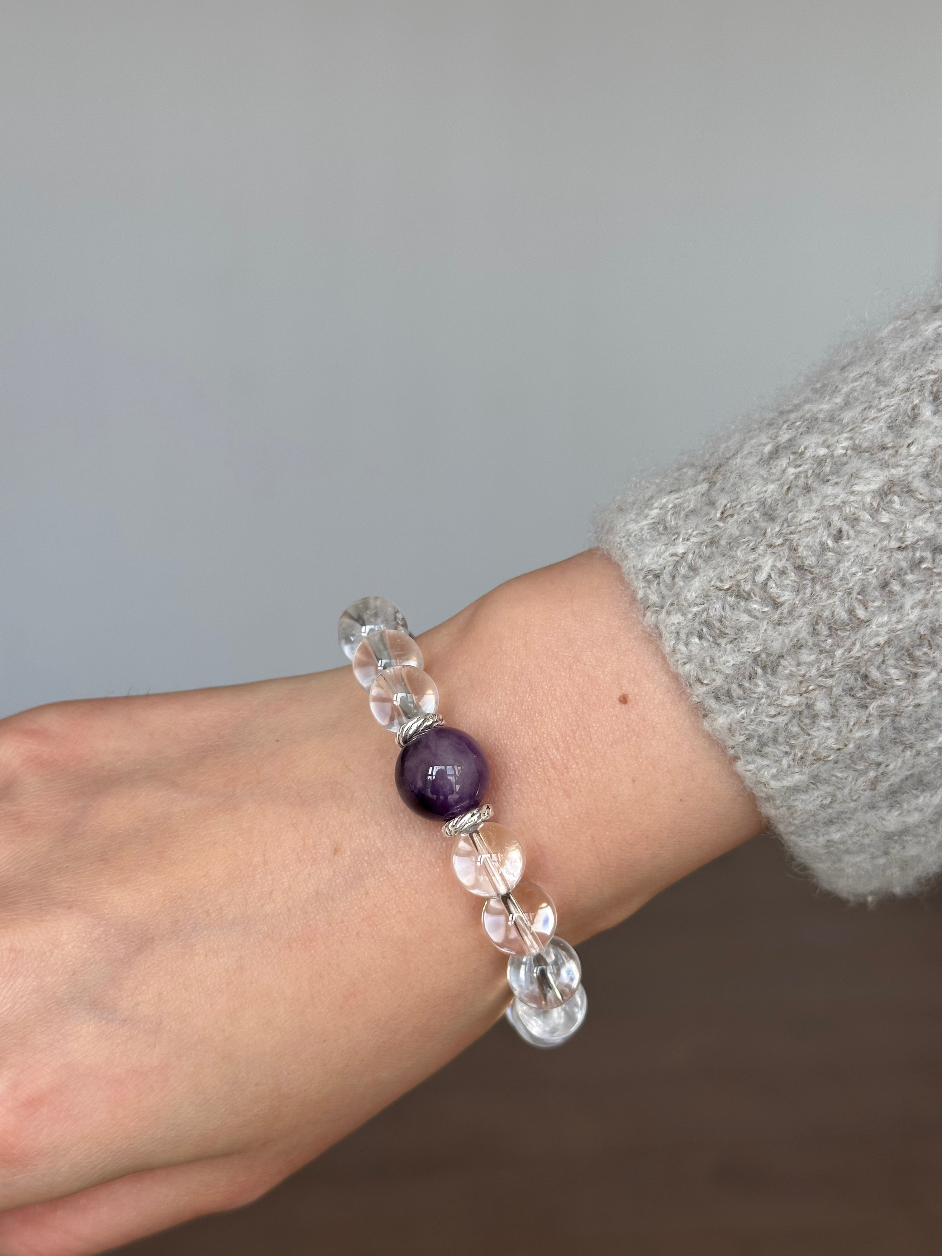 Virgo✖️Purple Melody Stone Stretch-beaded Bracelet