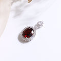 Natural Mozambique Garnet Teardrop Pendant Necklace in S925 Sterling Silver – 5.7ct Red Gemstone Pendant
