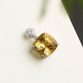 Natural Brazilian Citrine Millennium Cut Pendant Necklace in S925 Sterling Silver – 7.8ct Yellow Gemstone Pendant