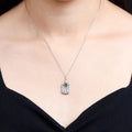 Natural Russian Chrome Diopside Rectangular Pendant Necklace in S925 Sterling Silver – 0.55ct Green Gemstone Pendant