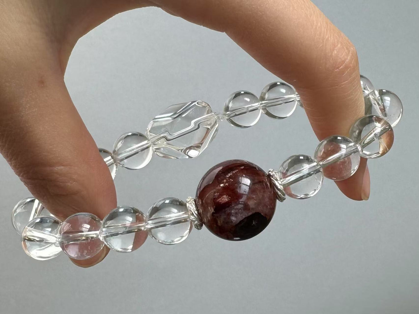 Scorpio✖️Red Hematoid Quartz Stretch-beaded Bracelet